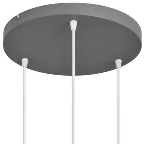 Lampadario a sospensione con filo VOLTA 3xE27/15W/230V diametro 42 cm grigio
