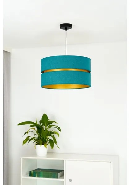 Duolla - Lampadario a sospensione con filo DUO 1xE27/15W/230V diametro 40 cm turchese/oro