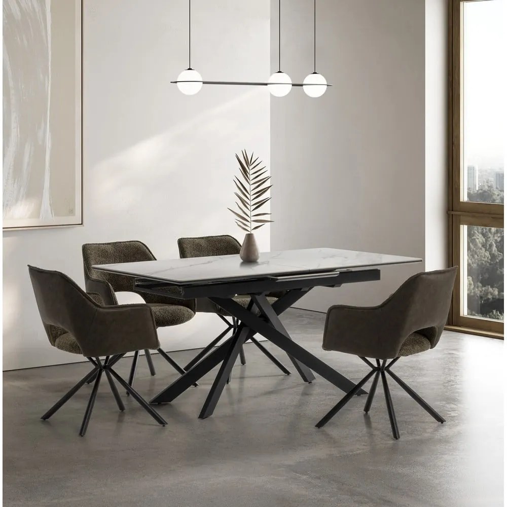 Tavolo da pranzo allungabile con piano aggiuntivo in ceramica 89,5x160 cm Belma - Marckeric