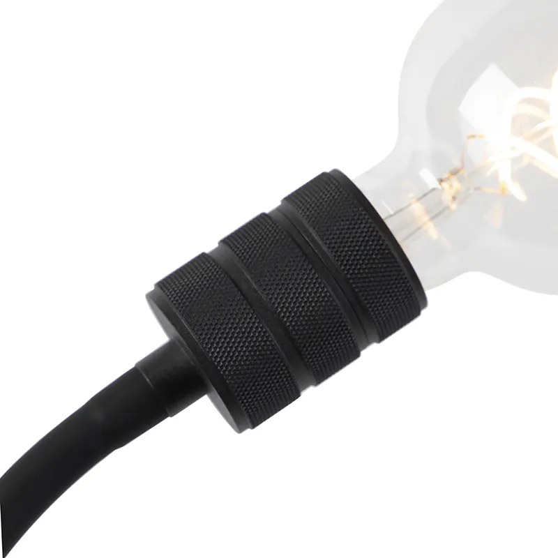 Lampada da tavolo a morsetto moderna nera con braccio flessibile - Cavalux