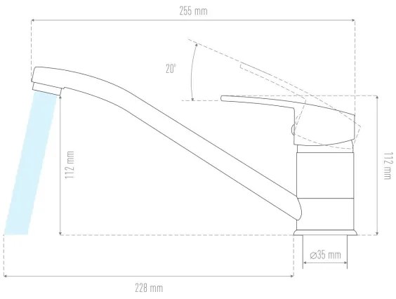 ALVEUS 1130435 - Rubinetto per lavello NINA 13,5 cm granito/beige
