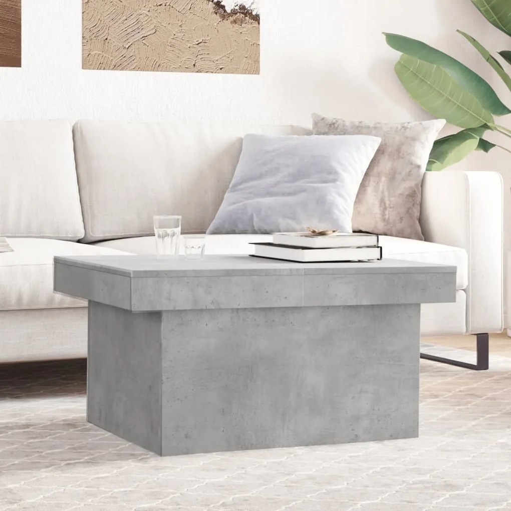 Tavolino Salotto Grigio Cemento 80x55x40 Cm Legno Multistrato /