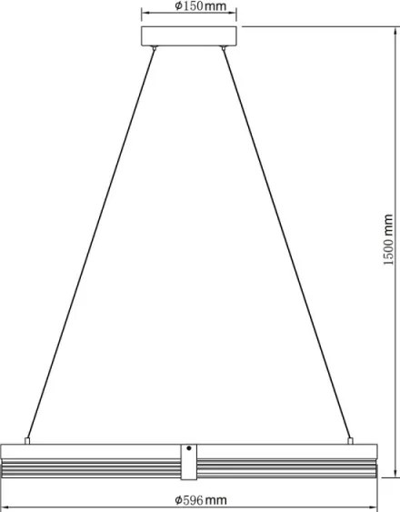 Lampadario a sospensione LED su cavo TRIANGLE LED/40W/230V 3000/4000/6000K Ø 60 cm nero