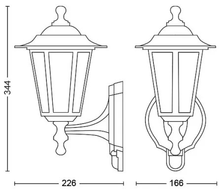 Philips 1747330PN - Applique da esterno con sensore 1xE27/60W/230V IP44