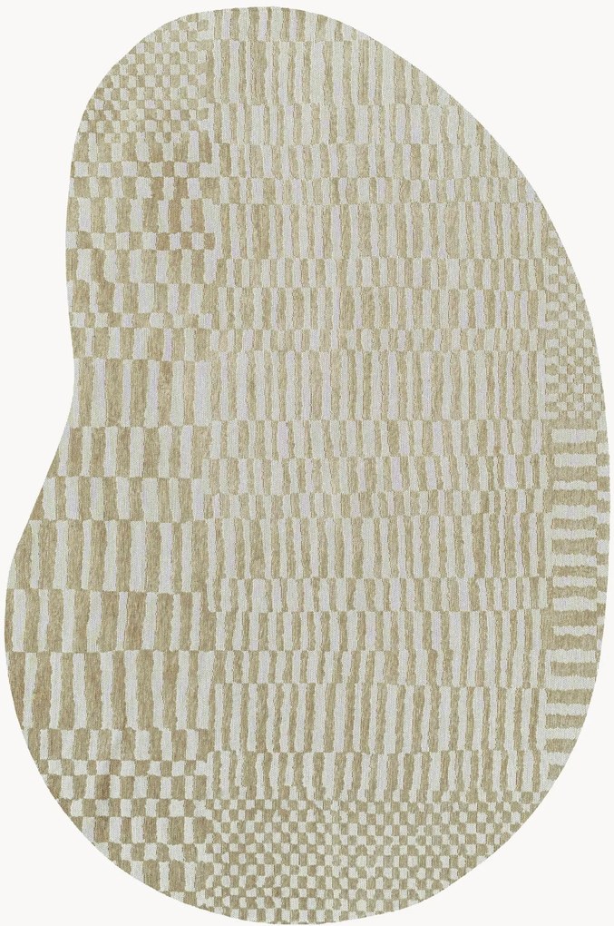 Tappeto jacquard lavabile da interno-esterno dalla forma organica Berber