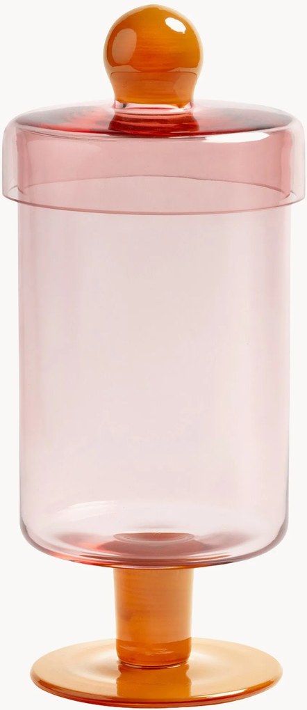 Barattolo alto in vetro fatto a mano Duo