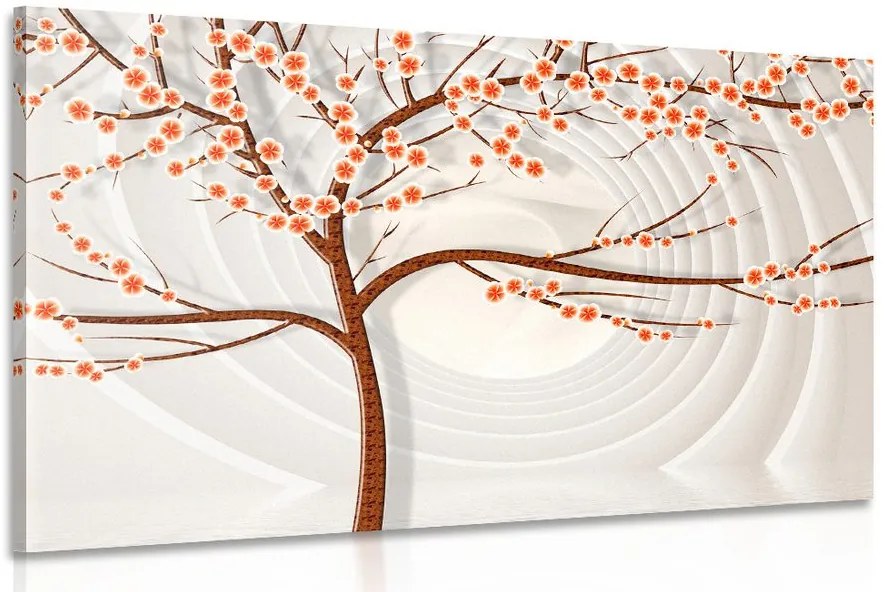 Quadro su tela – Albero moderno su sfondo astratto