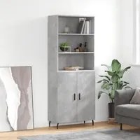 Credenza Grigio Cemento 69,5x34x180 cm in Legno Multistrato 3189273