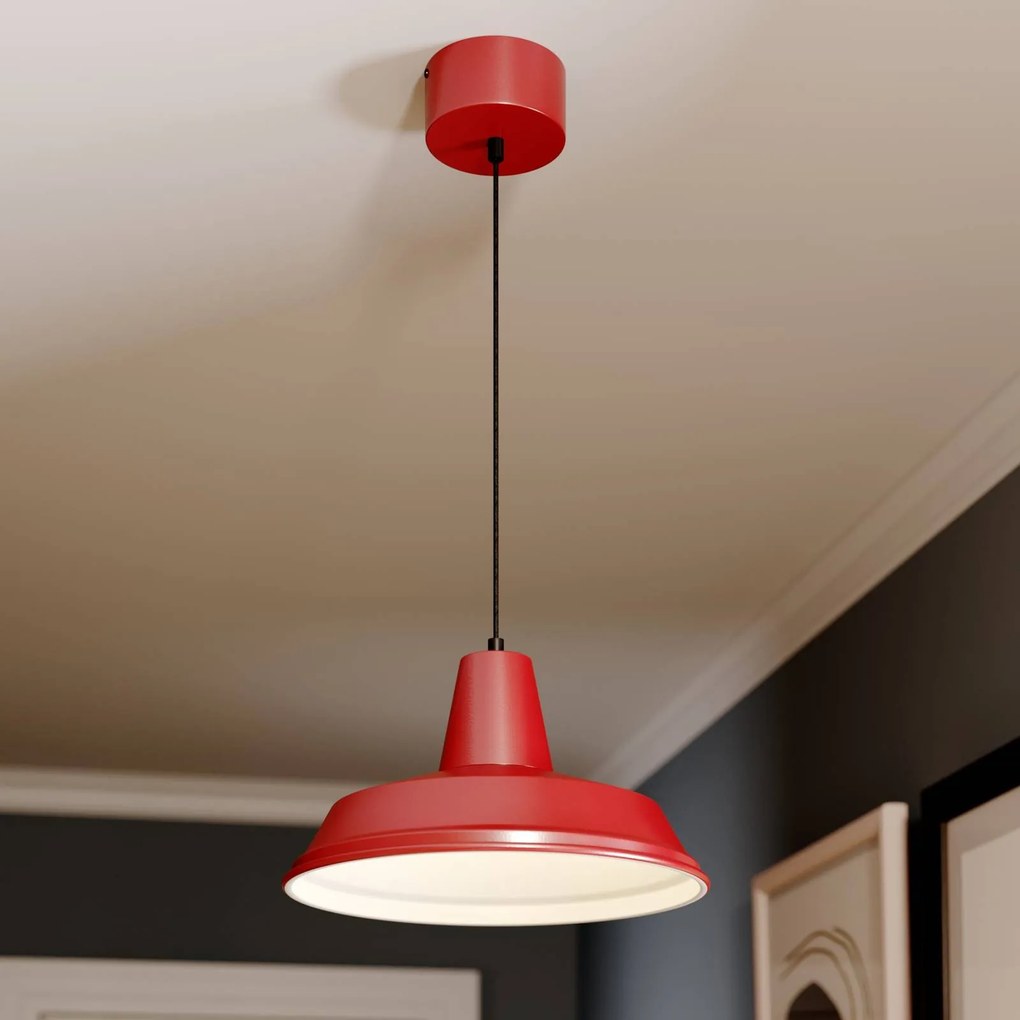 Luminex Lampada a sospensione CLASS, rosso/bianco, Ø 36 cm, metallo