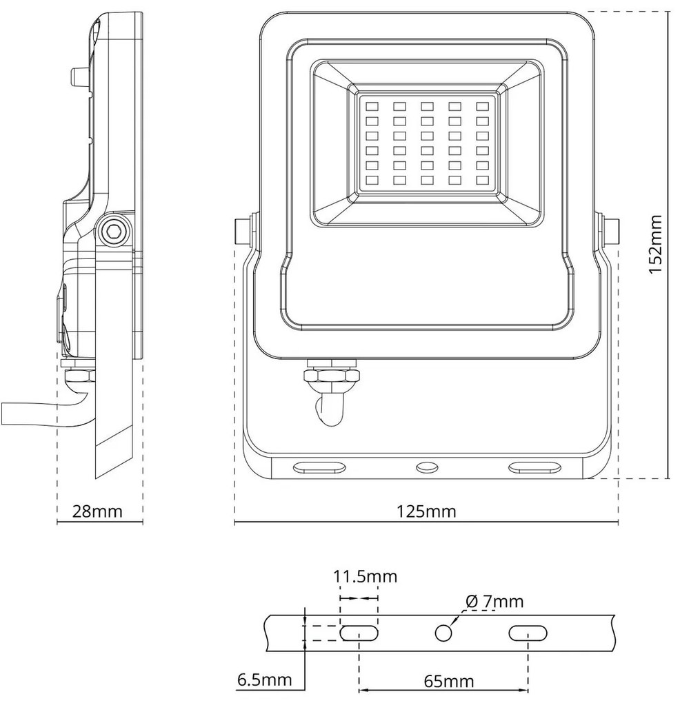 Faro proiettore LED RGB 20W IP65 con Telecomando - Bianco Colore RGB