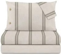 Completo letto matrimoniale grigio righe Eco Dreams