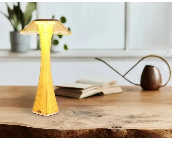 Globo 21025A-LED Lampada da tavolo ricaricabile e dimmerabile AMBRA LED/2,5W/3,7V 2700K/4500K/6500K dorata