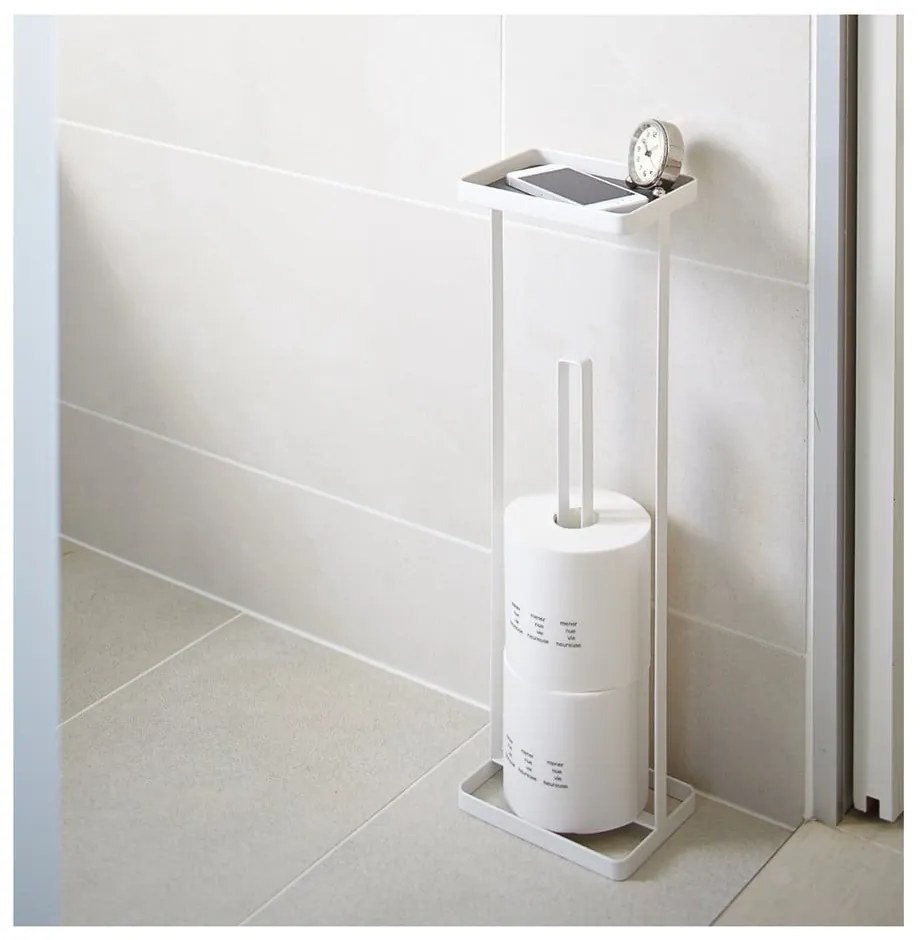 Distributore di carta igienica bianco con ripiano Tower - YAMAZAKI