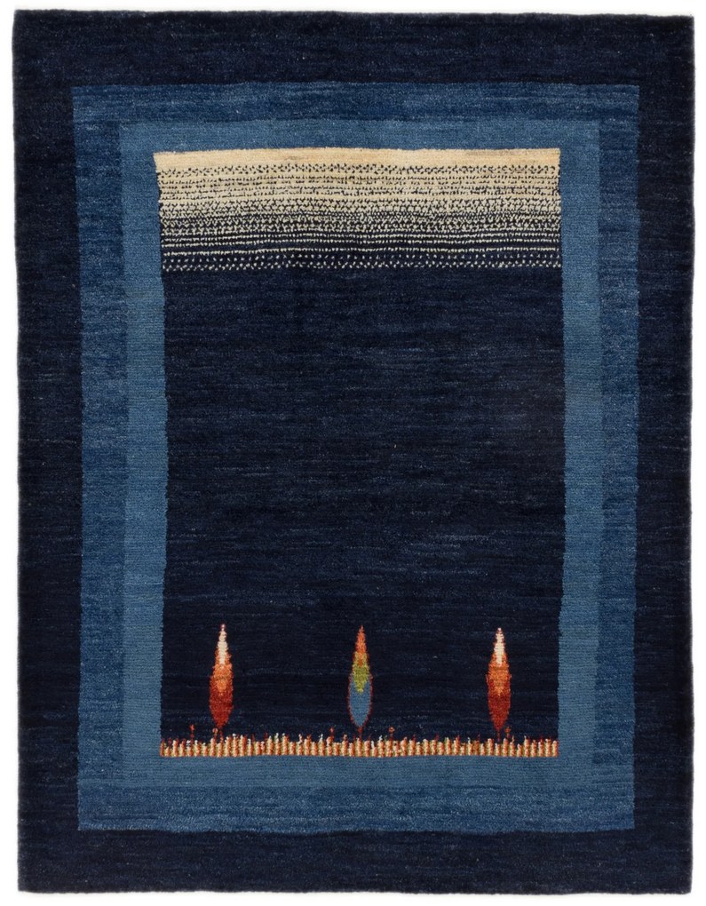 Gabbeh Tappeto 200x150 Blu (Iran) Annodato A Mano