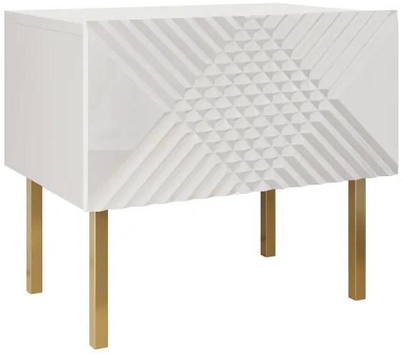 Comodino EXITO 46x50 cm bianco/oro