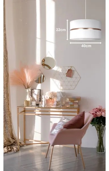 Duolla - Lampadario a sospensione con filo DUO 1xE27/15W/230V diametro 40 cm bianco/oro