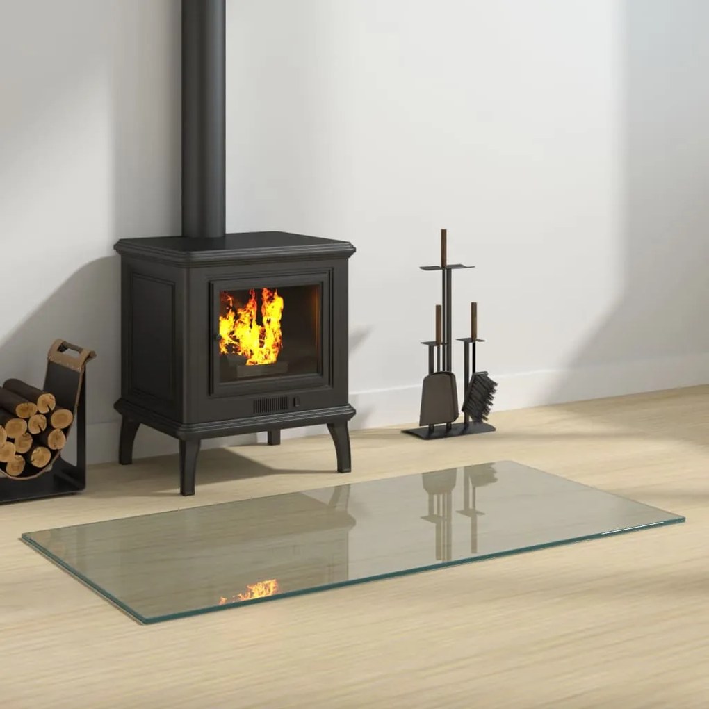 Lastra İn Vetro Per Caminetto Rettangolare 100x50 Cm /