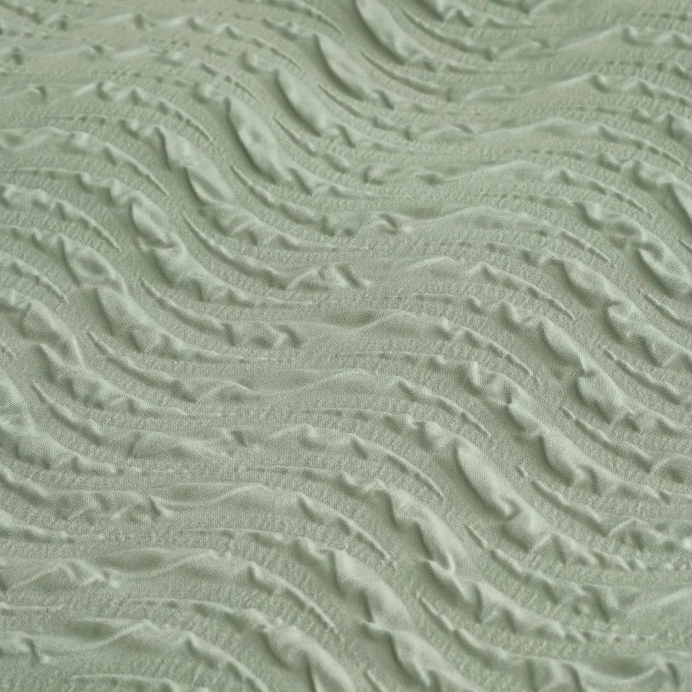 Set copripiumino e federa verde in crêpe per letto matrimoniale e per letto esteso 230x220 cm Heatset Wave – Catherine Lansfield