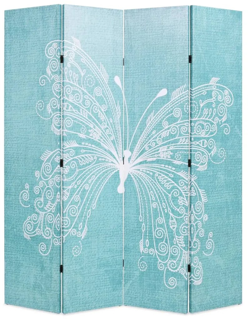Paravento Pieghevole 160x170 Cm Stampa Farfalla Blu /