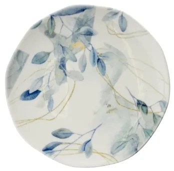 Set da tavola 24 pezzi in porcellana, bianco/blu