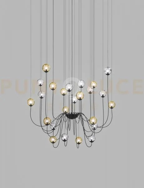 Puppet sospensione 24p multicolore 2 nero opaco 24 luci attacco g9