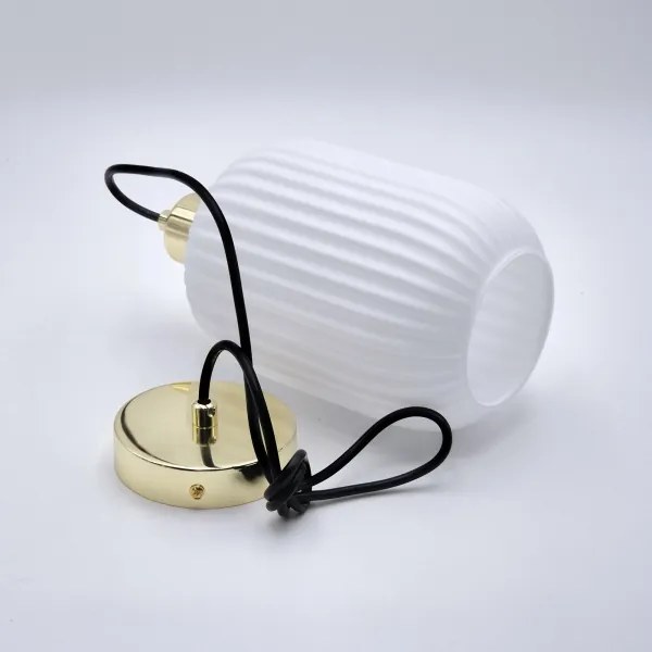 Lampadario a sospensione con filo HARMA 1xE27/15W/230V diametro 14 cm bianco/oro