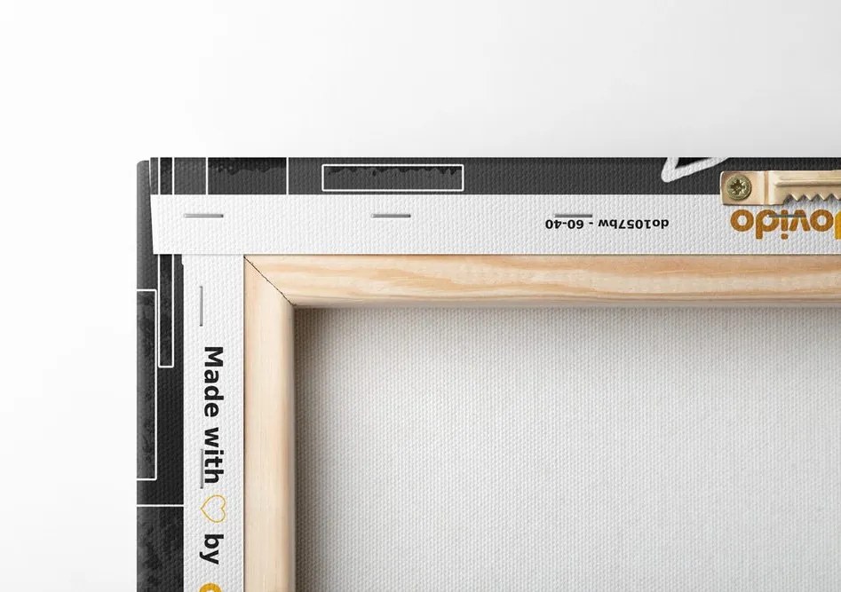 Quadro su tela – Illustrazione floreale in bianco e nero