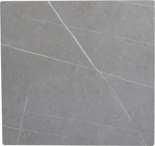 Tavolo bar ristorante 70x70 cm piano per esterno effetto Cemento e base argento H 75