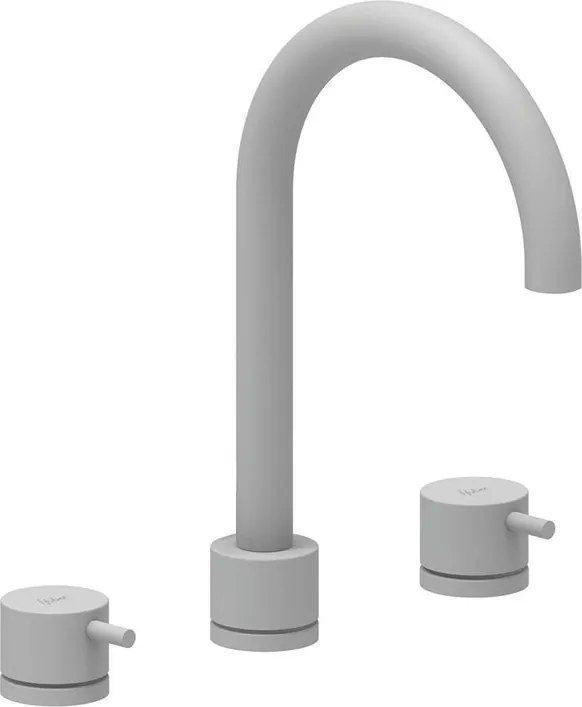 Rubinetto per lavabo getto laminare cristallino TAYRONA bianco verniciato opaco HUBER H 26 cm