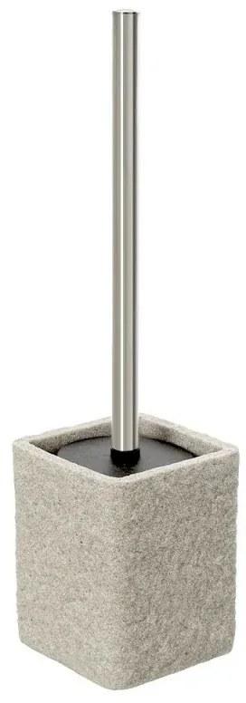 Scopino bagno da appoggio beige in resina effetto pietra