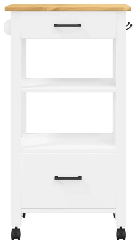 Carrello da cucina monza 48x40x90 cm in legno massello di pino