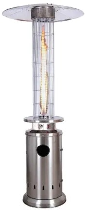 Stufa A Fungo Da Esterno A Gas Cilindrica Fire Glass Acciaio Inox