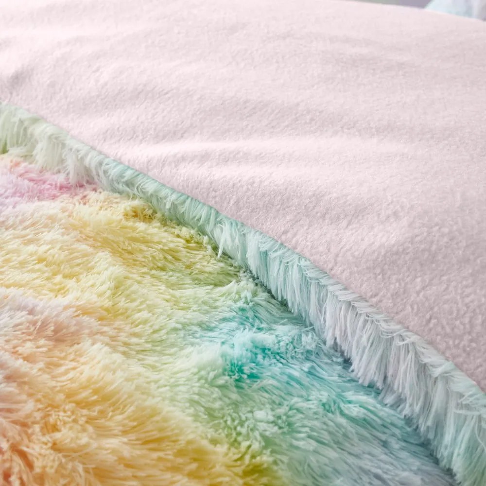 Set copripiumino e federa da bambini in micropile per letto matrimoniale e per letto esteso 230x220 cm Rainbow Cuddly – Catherine Lansfield