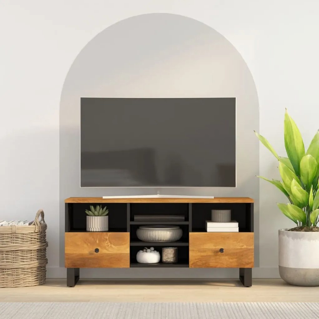 Mobile TV 100x33x46cm Legno Massello Mango e Legno Multistrato