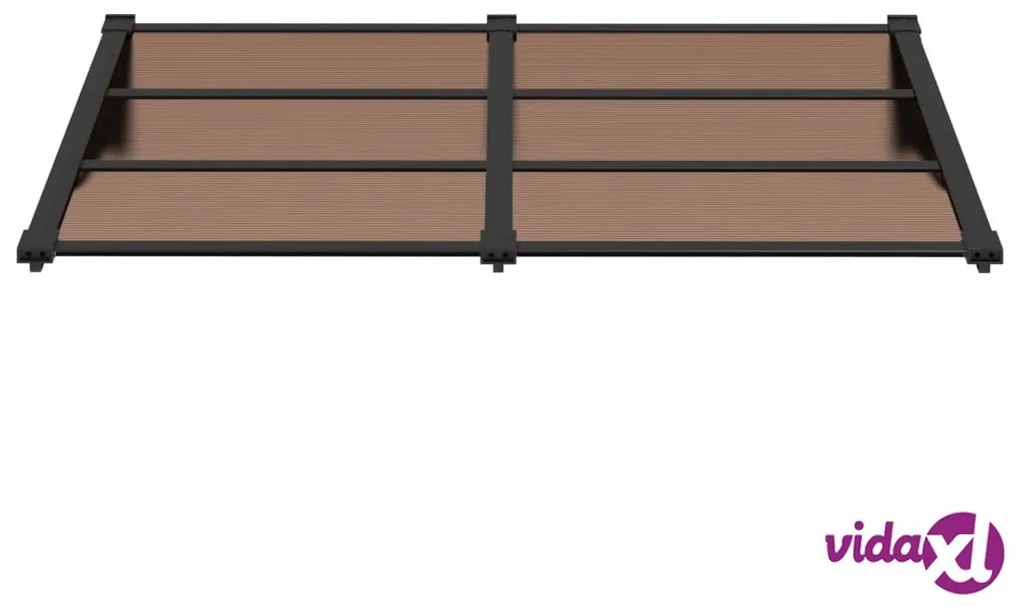vidaXL Tettoia per Porta Nera 152,5x90 cm in Policarbonato