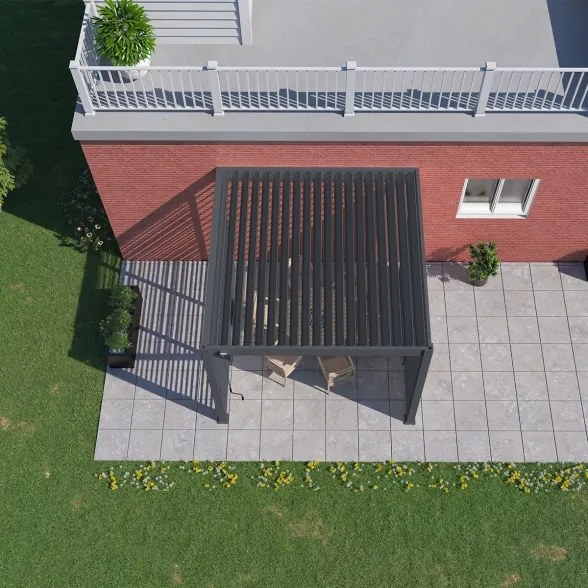 Pergola bioclimatica Ombréa addossata 3x3M in alluminio
