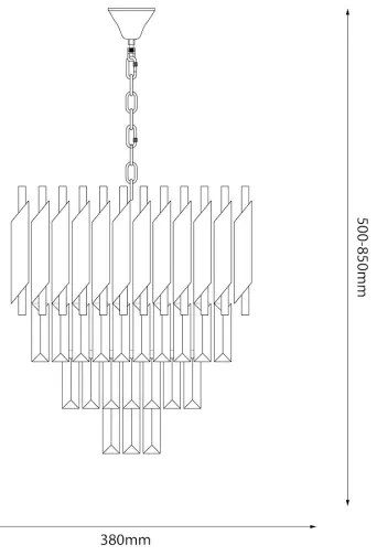 Lampadario a sospensione con catena CRISTAL 5xE14/40W/230V oro/nero