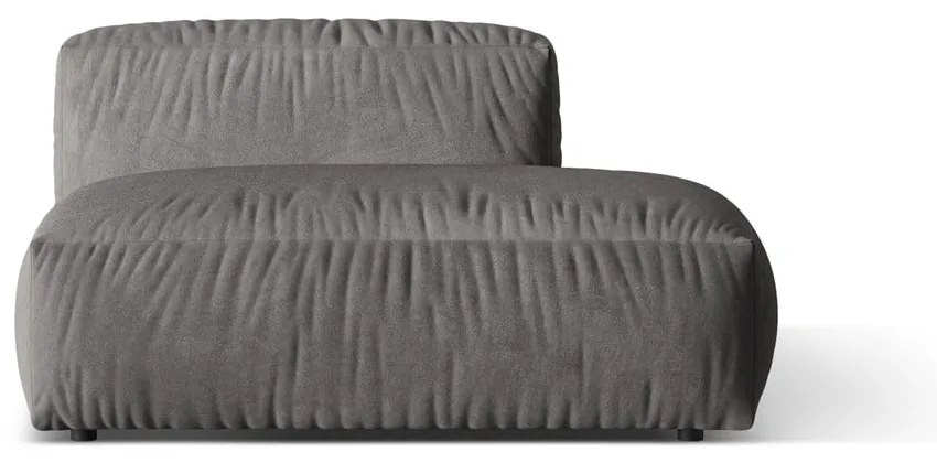 Parte divano componibile grigio (con penisola a destra) con rivestimento in velluto Martina – Micadoni