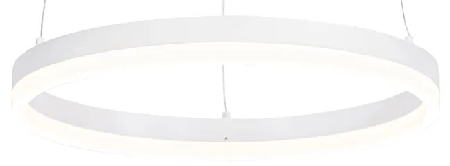 Lampada a sospensione di design bianca 40 cm incl. LED dimmerabile a 3 livelli - Anello