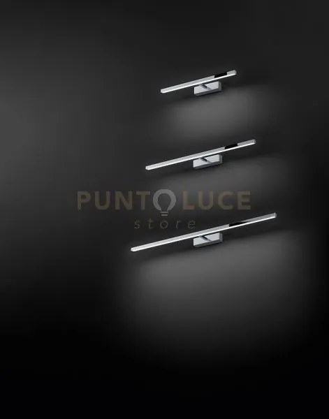 Applique in metallo verniciato cromo lucido riga led 16w cct 3000k ...