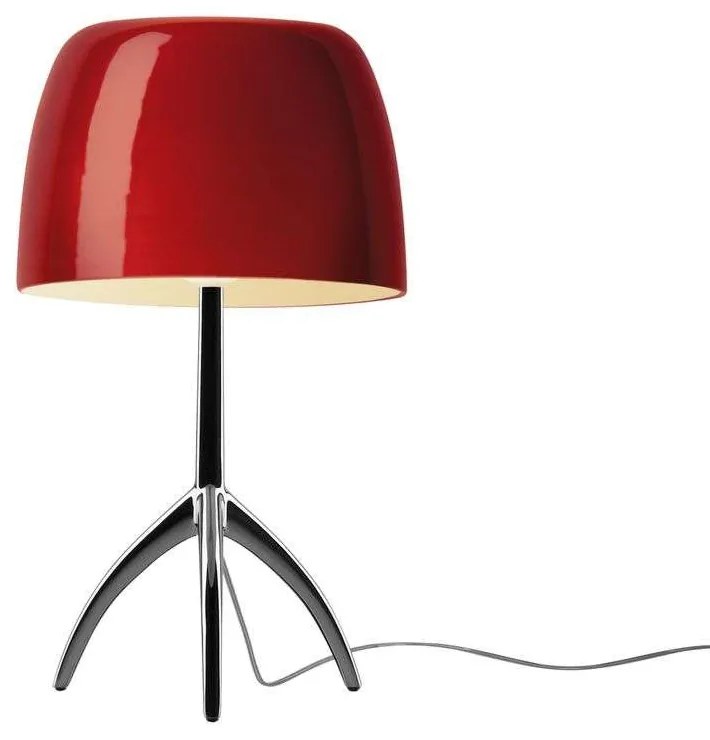 Foscarini - Lumiere Grande Lampada da Tavolo E27 Nero Cromato/Ciliegio Dimmerabile Foscari