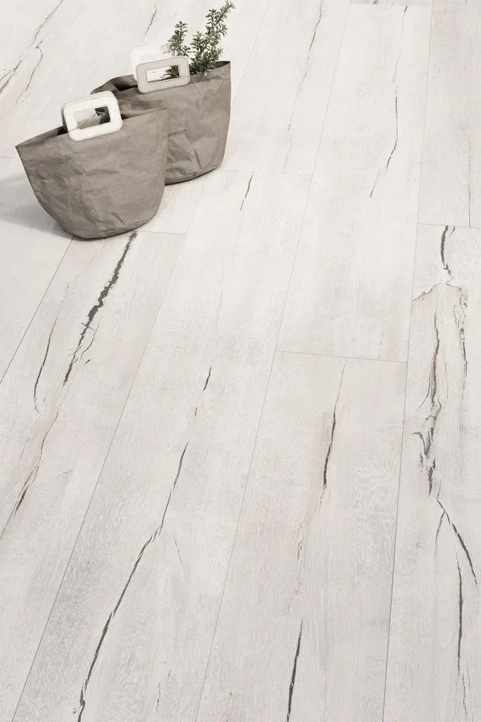 Pavimento 30x120 Effetto Parquet in Gres Porcellanato White Ceramica Sant Agostino Timewood CSATWWHE30