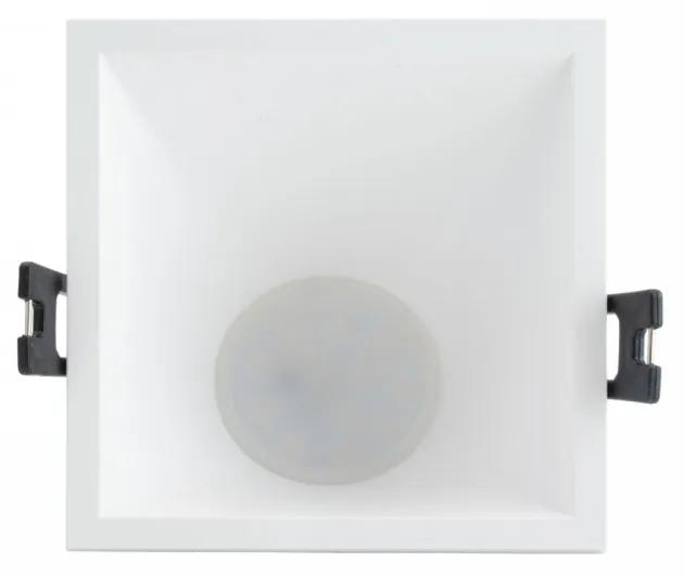 Faretto da Incasso Quadrato, Bianco, Policarbonato, Foro 85x85mm Luce Asimmetrica per GU10 Colore del corpo Bianco