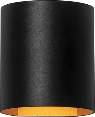 Lampada da parete intelligente nera con ottone incl. Wifi G9 - Sabbio