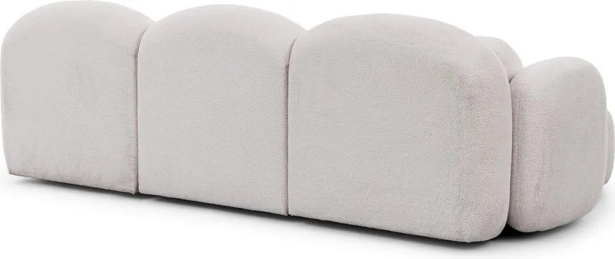 Divano angolare color crema (a U) con rivestimento in bouclé Orbit – Ropez