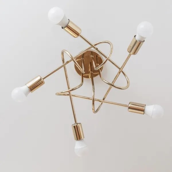 Lampadario a plafone OXFORD 5xE27/15W/230V, finitura dorata