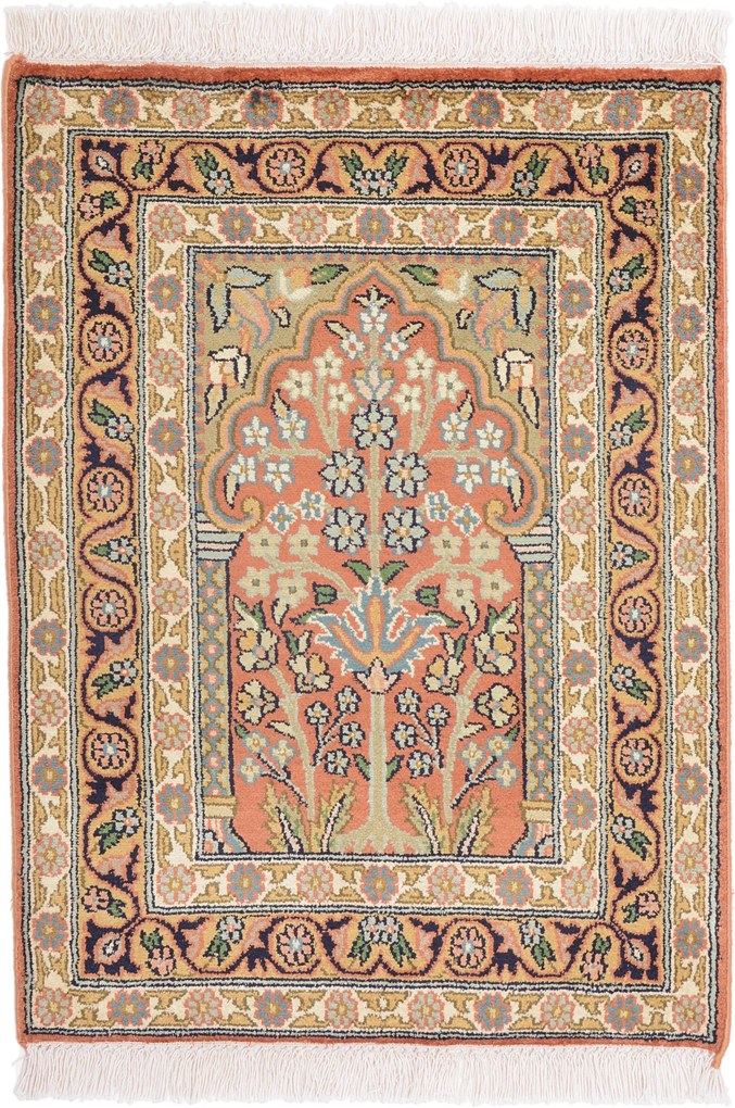 Cashmere Silk Tappeto 60x50 (Indian) Annodato A Mano