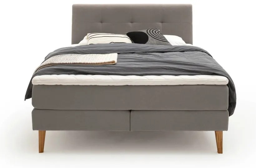 Letto boxspring grigio chiaro 160x200 cm Stockholm - Meise Möbel