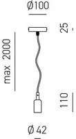 Sospensione Industrial Flute Metallo Cemento Satinato E Stoffa Grigio 1 Luce E27