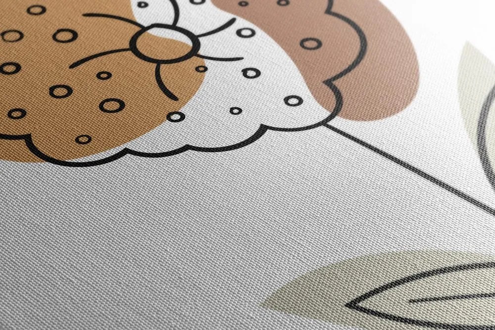 Stampa su tela – Fiore minimalista su sfondo bianco No2